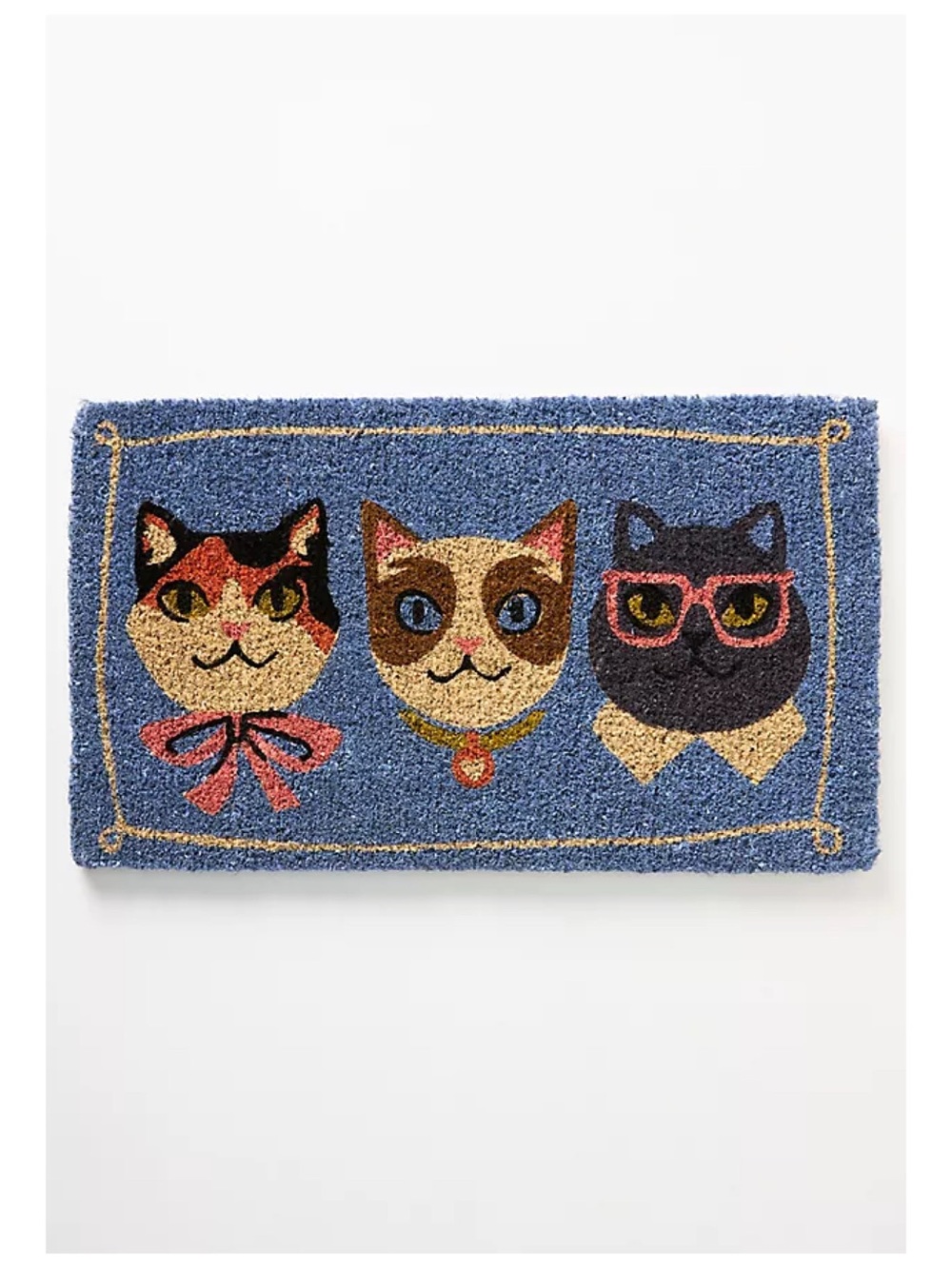 NWT Anthropologie Stylish Cats Coir Doormat